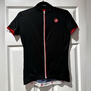 Castelli Amina Women's Black Short Sleeve Cycling Jersey Red & White Size M